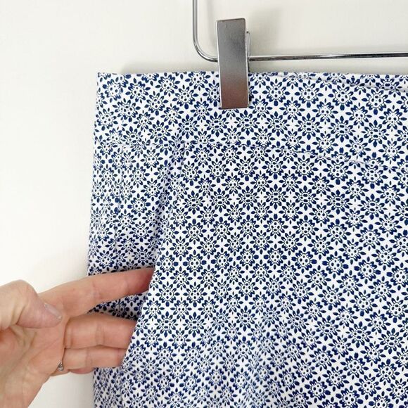 Donna Ricco Womens Pants Casual Monogram Print Blue White Size 12 - Picture 7 of 10